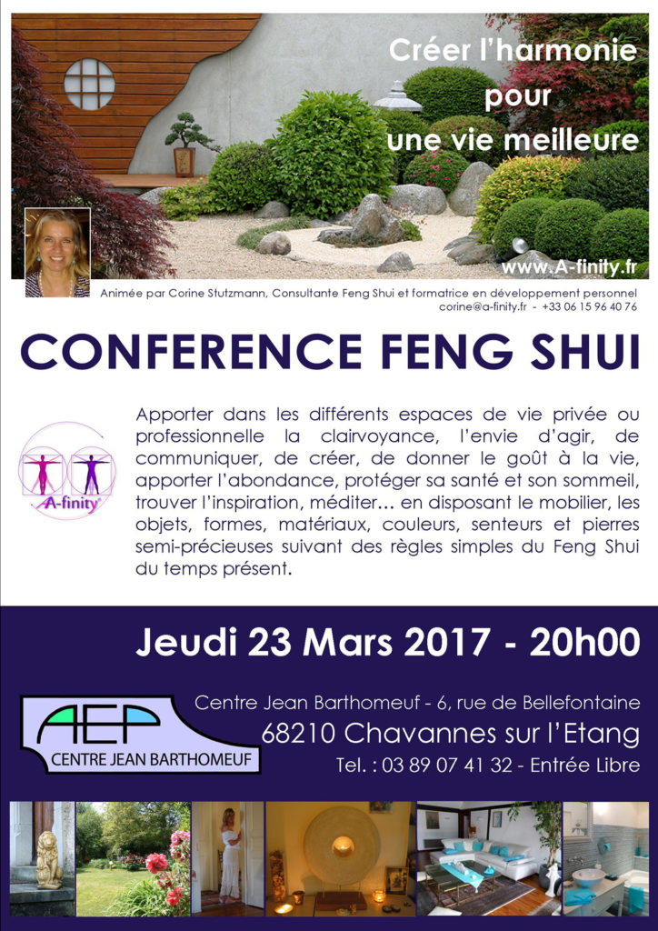 Conférence sur le Feng Shui à l'AEP de Chavannes sur l'Etang le 23/03/2017